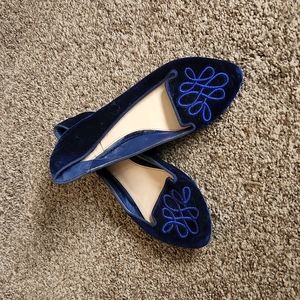 LC Lauren Conrad Royal Blue Velvet Flats